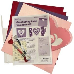 Heartsong Giant String Lace Valentine Kit – Craft Kit with Paper & Thread